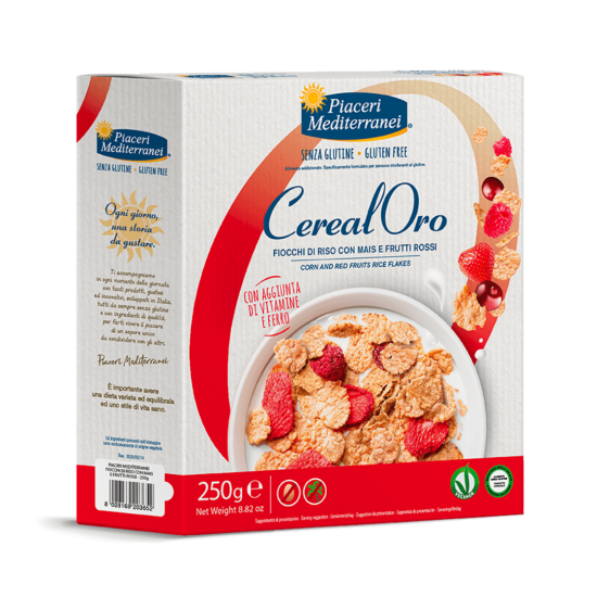 Cereal Oro Reis Flakes mit roten Früchten Piaceri Mediterranei glutenfrei ★